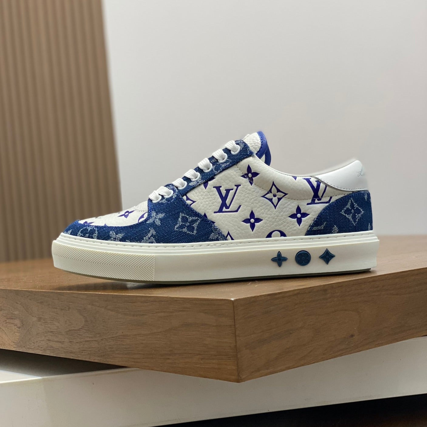 LV MONOGRAM BLUE AND WHITE SNEAKERS
