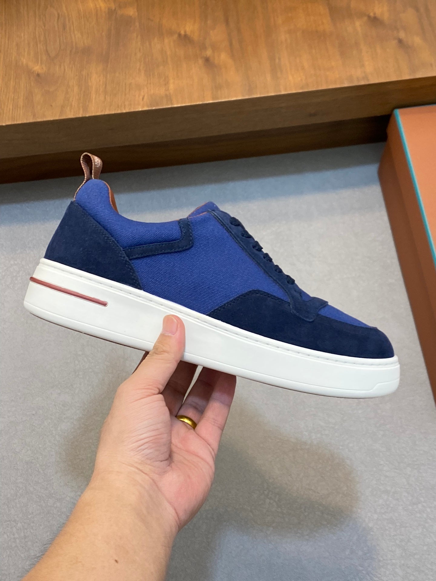LP 2025 Newport Walk Sneaker Microfibre Navy Blue Suede