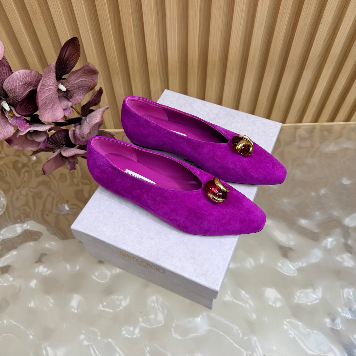 Jimmy Choo 2026 Margot Ballet Flats Suede 949807