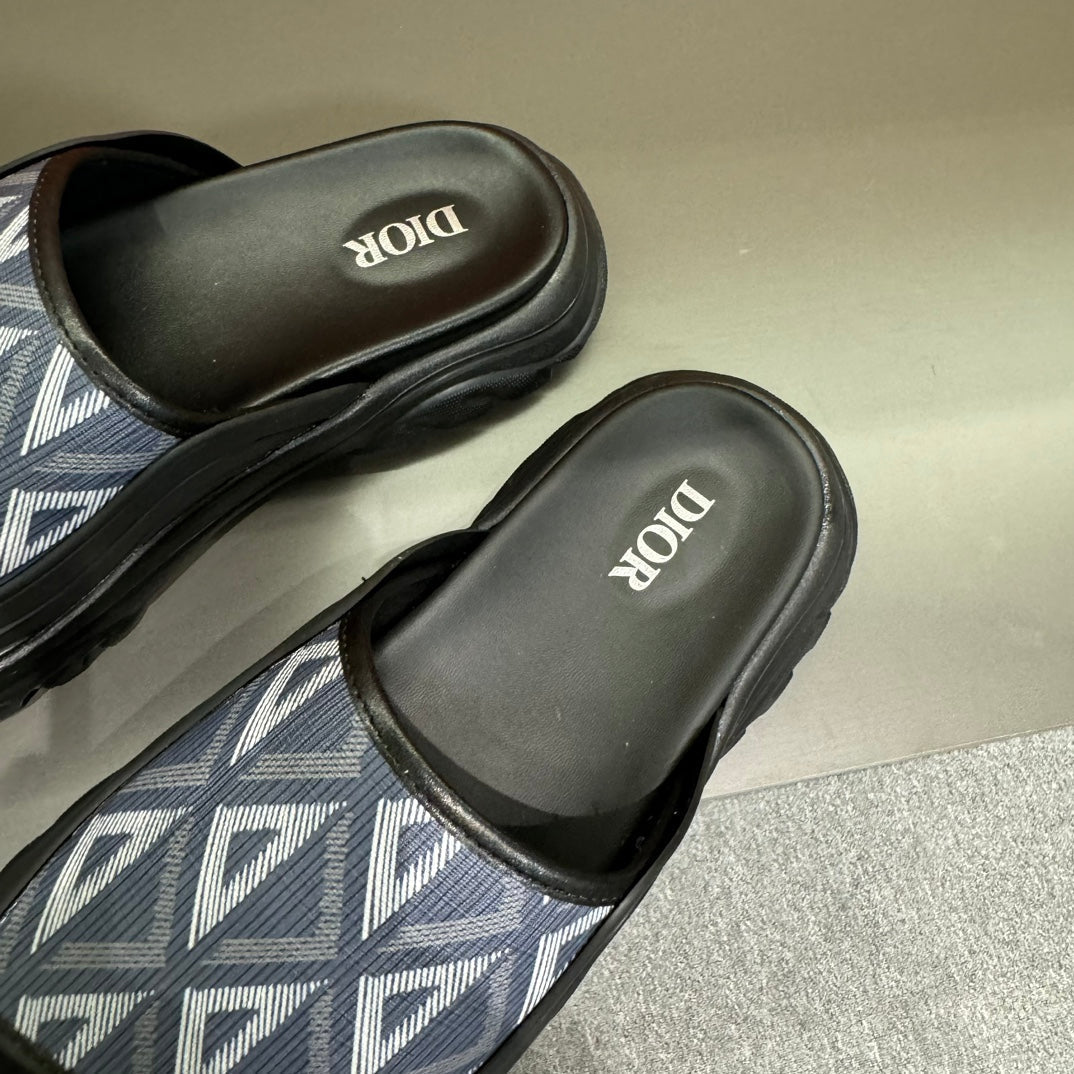 CD H-TOWN SANDAL GREY BLUE CALFSKIN