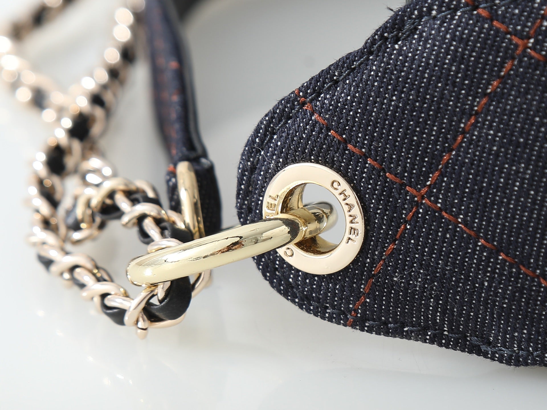 Chanel 2026 Chain Clutch 22cm Demin And Calfskin