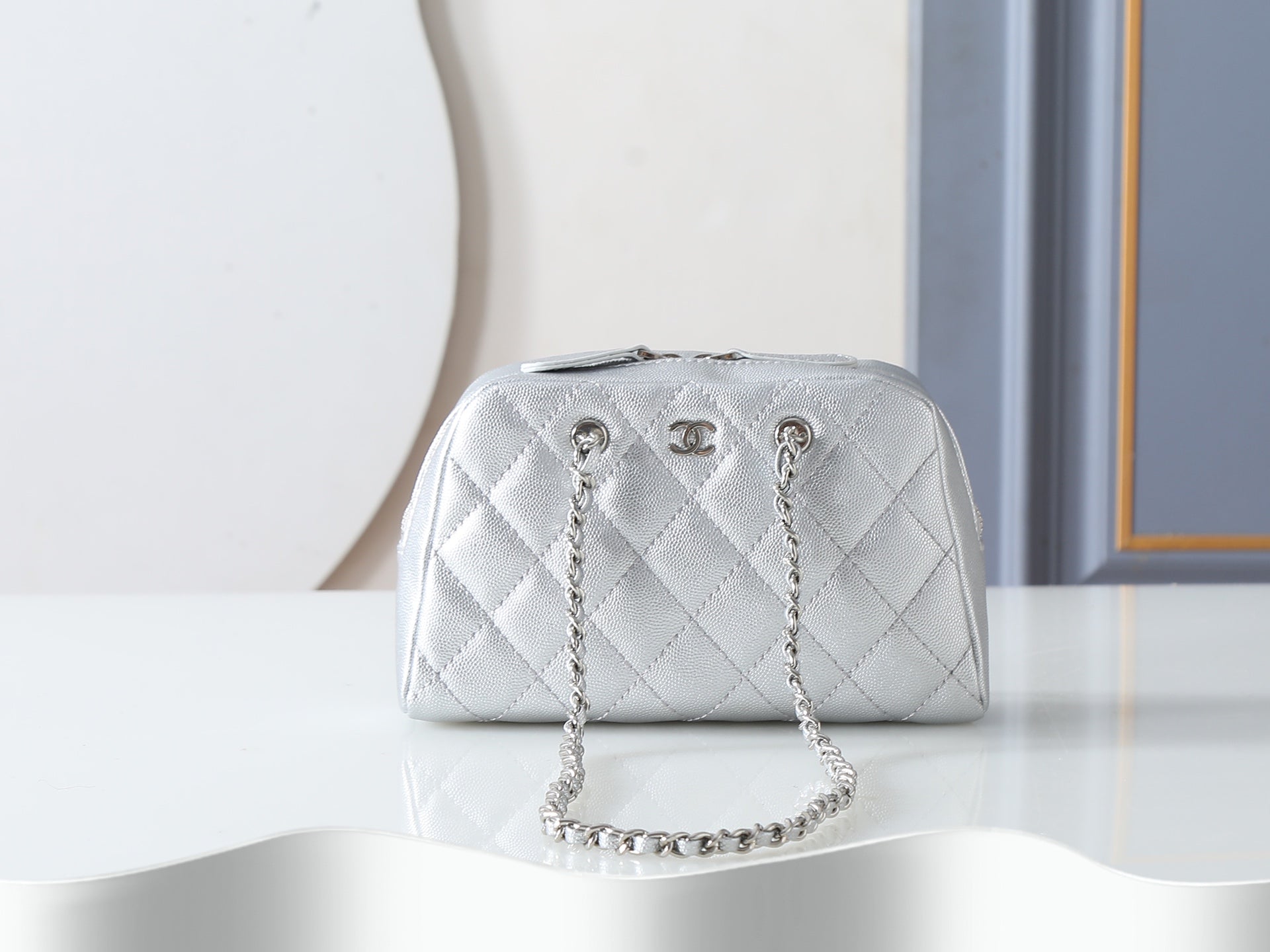 Chanel 2026 Mini Bowling Bag 19.5cm Embossed Calfskin