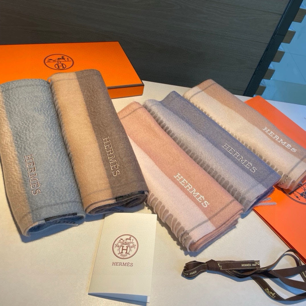 Scarf 180 CM In Grey Blue Mix Grey White Cashmere  398201