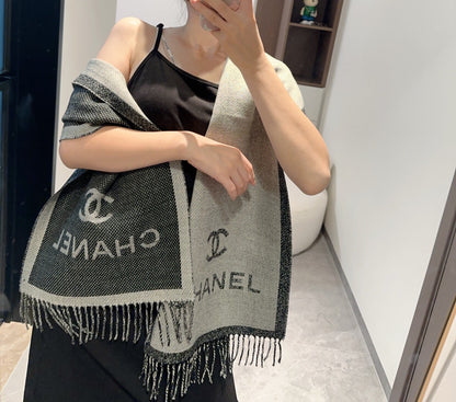 CC Scarf 200 CM In Grey Mix White Wool 403798