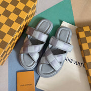 LV VENICE MULE SLIDE SANDALS MONOGRAM GRAY