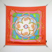 LV Double Sided Scarf 90 Orange Monogram Cashmere Silk 168749