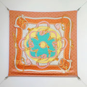 LV Double Sided Scarf 90 Light Orange Monogram Cashmere Silk 168750