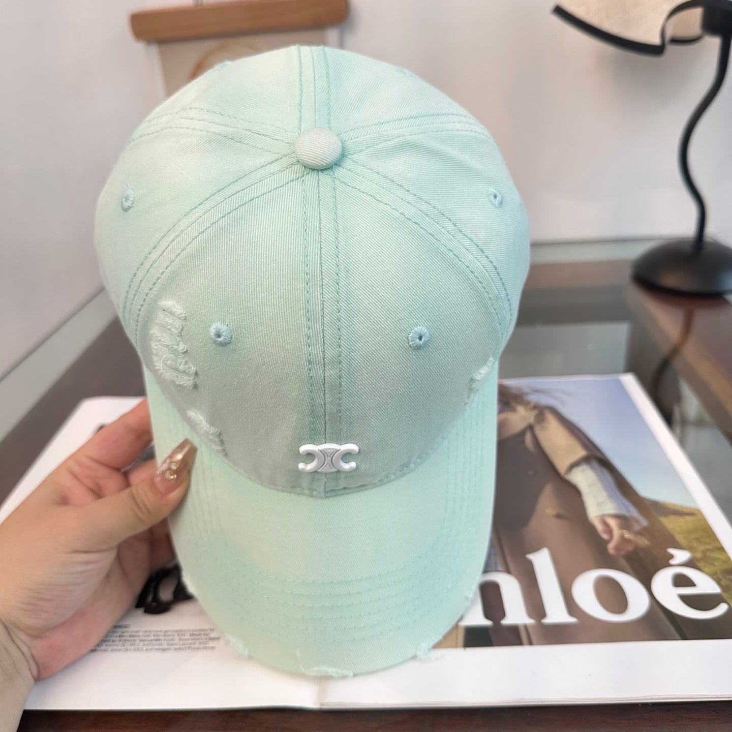 Chanel Distressed Baseball Cap 343468