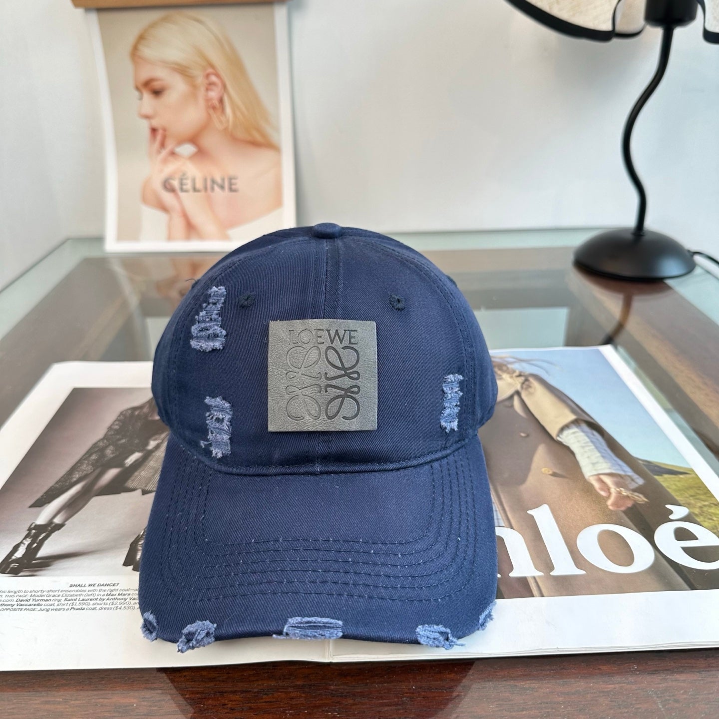 Loewe Distressed Baseball Cap 343427