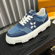 LV SNEAKER IN NAVY BLUE MONOGRAM CALFSKIN AND DENIM