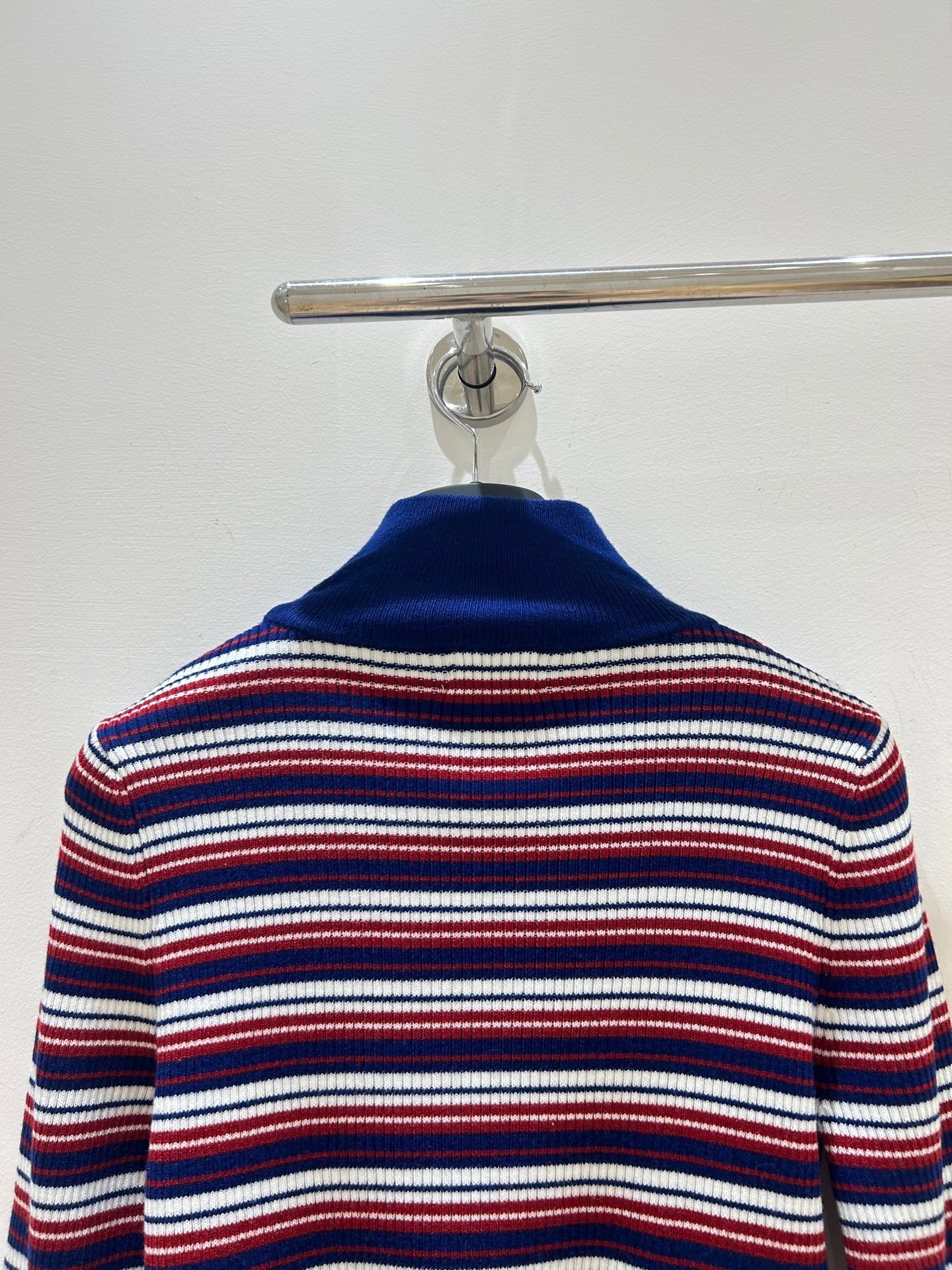 Celine 25 Striped Sweater Red Blue White Wool 308020