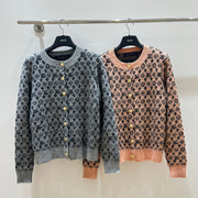 Louis Vuitton 2026 Monogram Jacquard Knit Cardigan Wool 181357