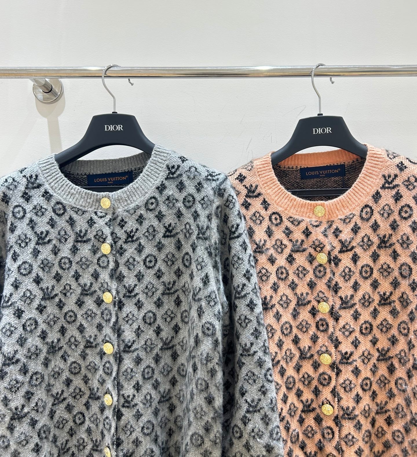 Louis Vuitton 2026 Monogram Jacquard Knit Cardigan Wool 181357