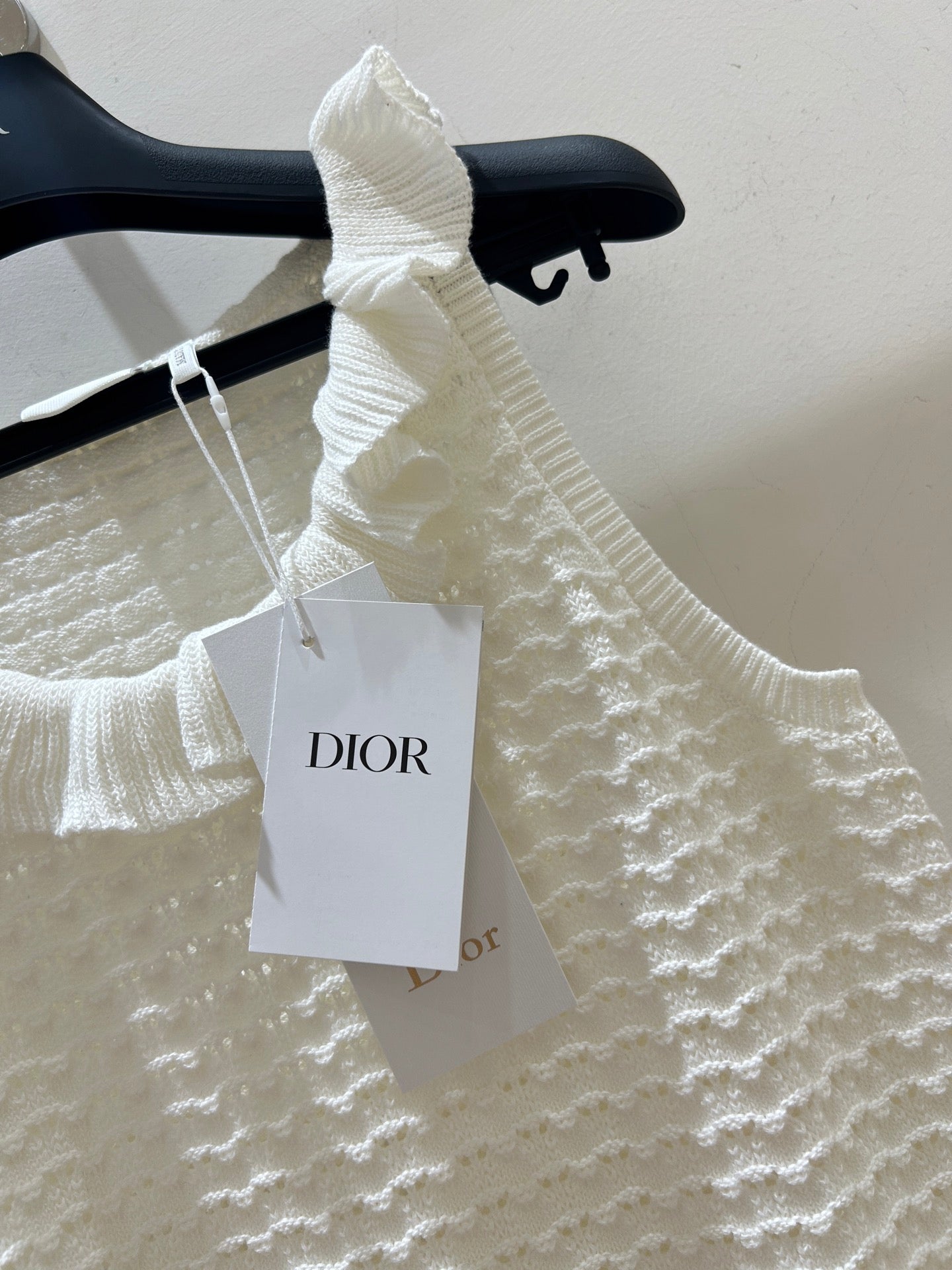 Dior 2026 Sleeveless Crew Neck Vest White Cotton 448466