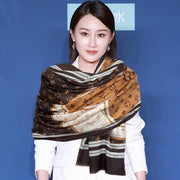 SCARF 200 CM IN BROWN CASHMERE 400031