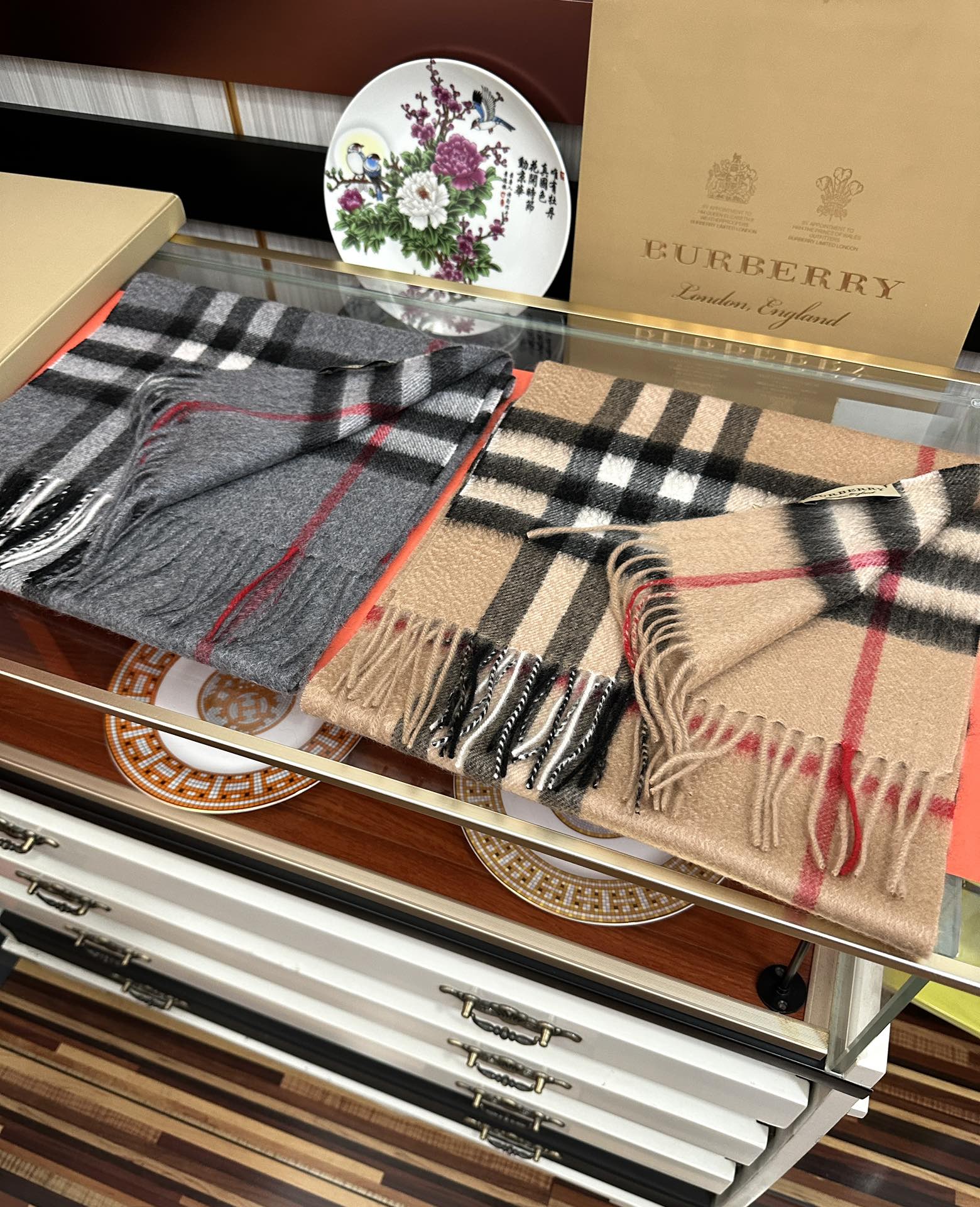 BBR Double-Sided Scarf 180CM Beige Cashmere 293003