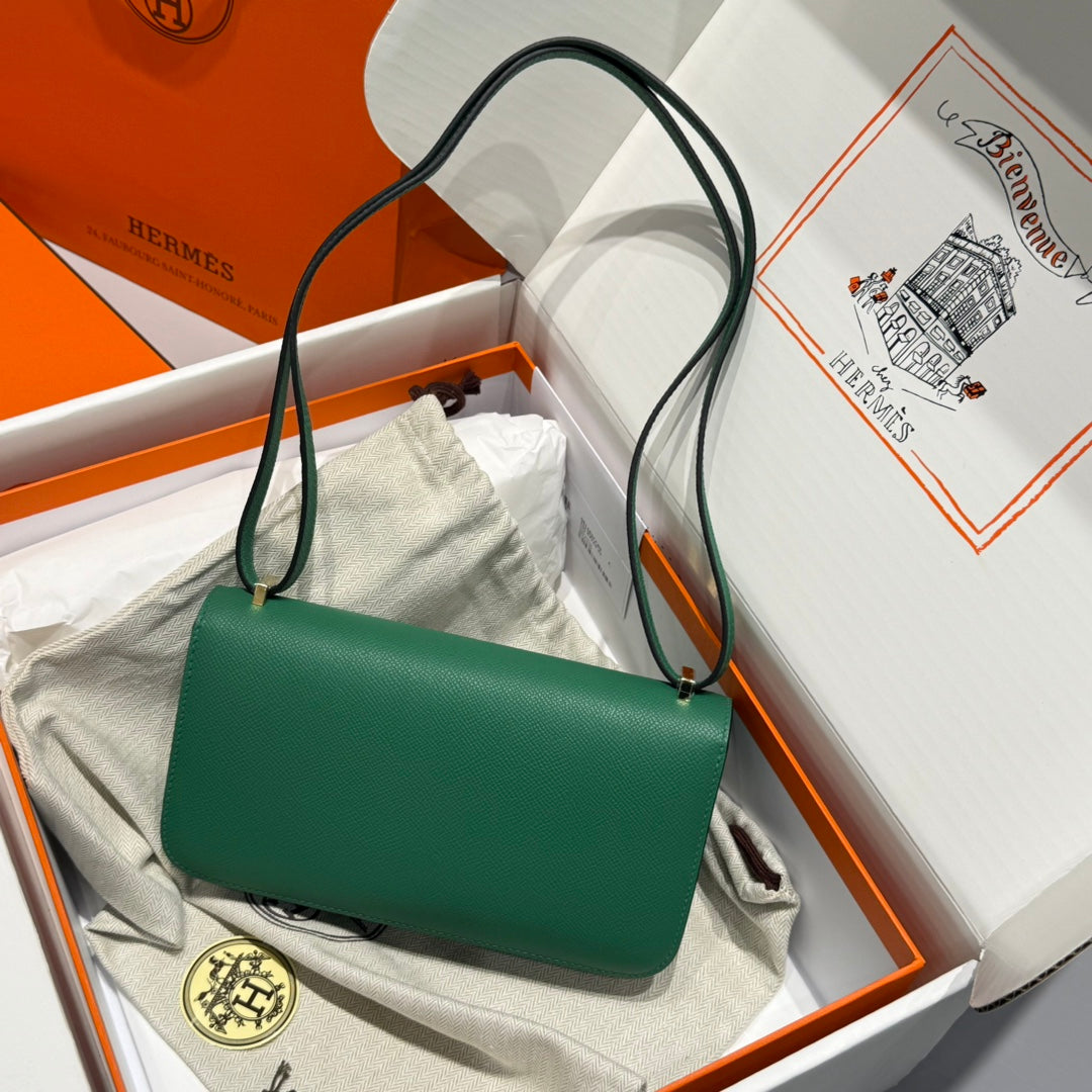 HM Constance Elan 24 Green Epsom Gold Hardware 237332