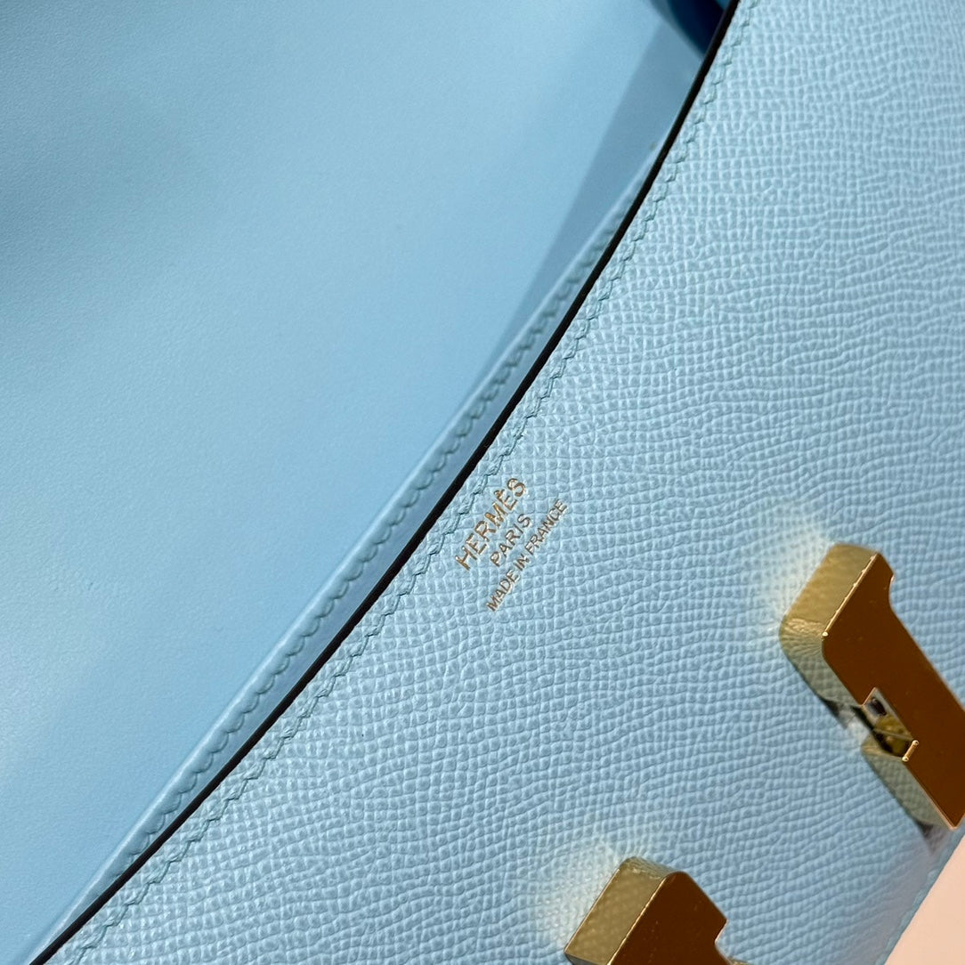 HM Constance Elan 24 Day Sky Blue Epsom Gold Hardware 237338