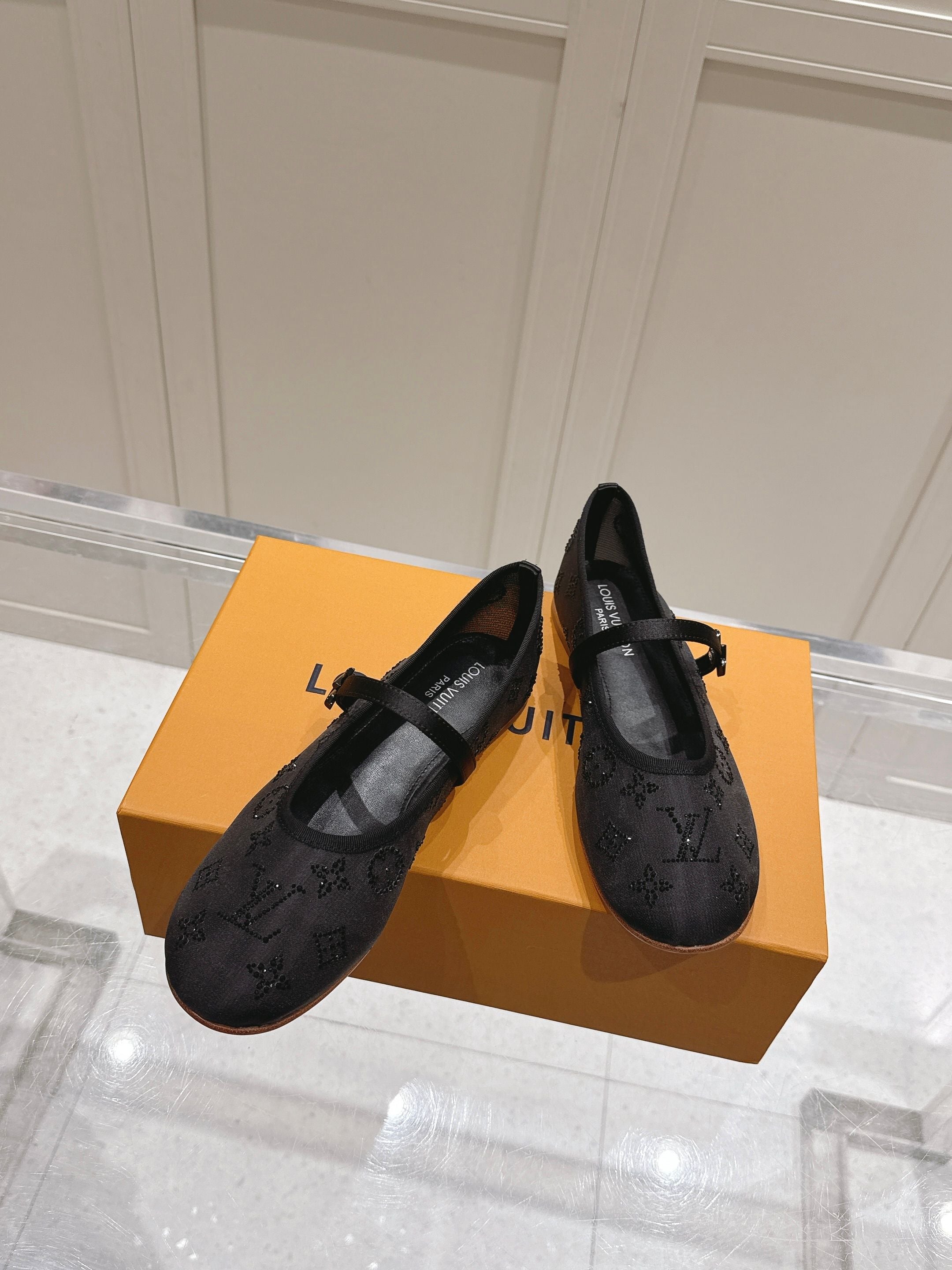 Louis Vuitton 2026 Ballet Flats Mesh Leather 778849