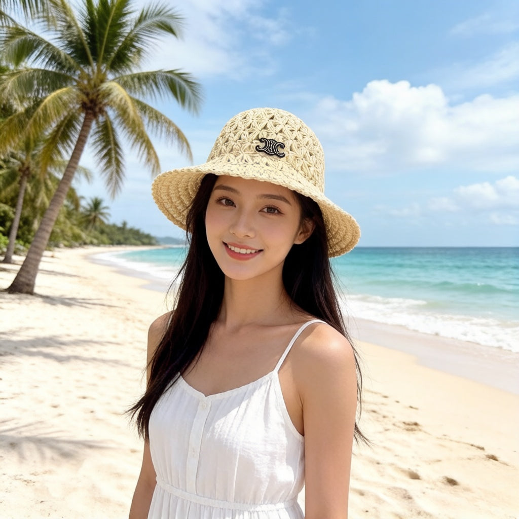 Celine Openwork Straw Hat 360697