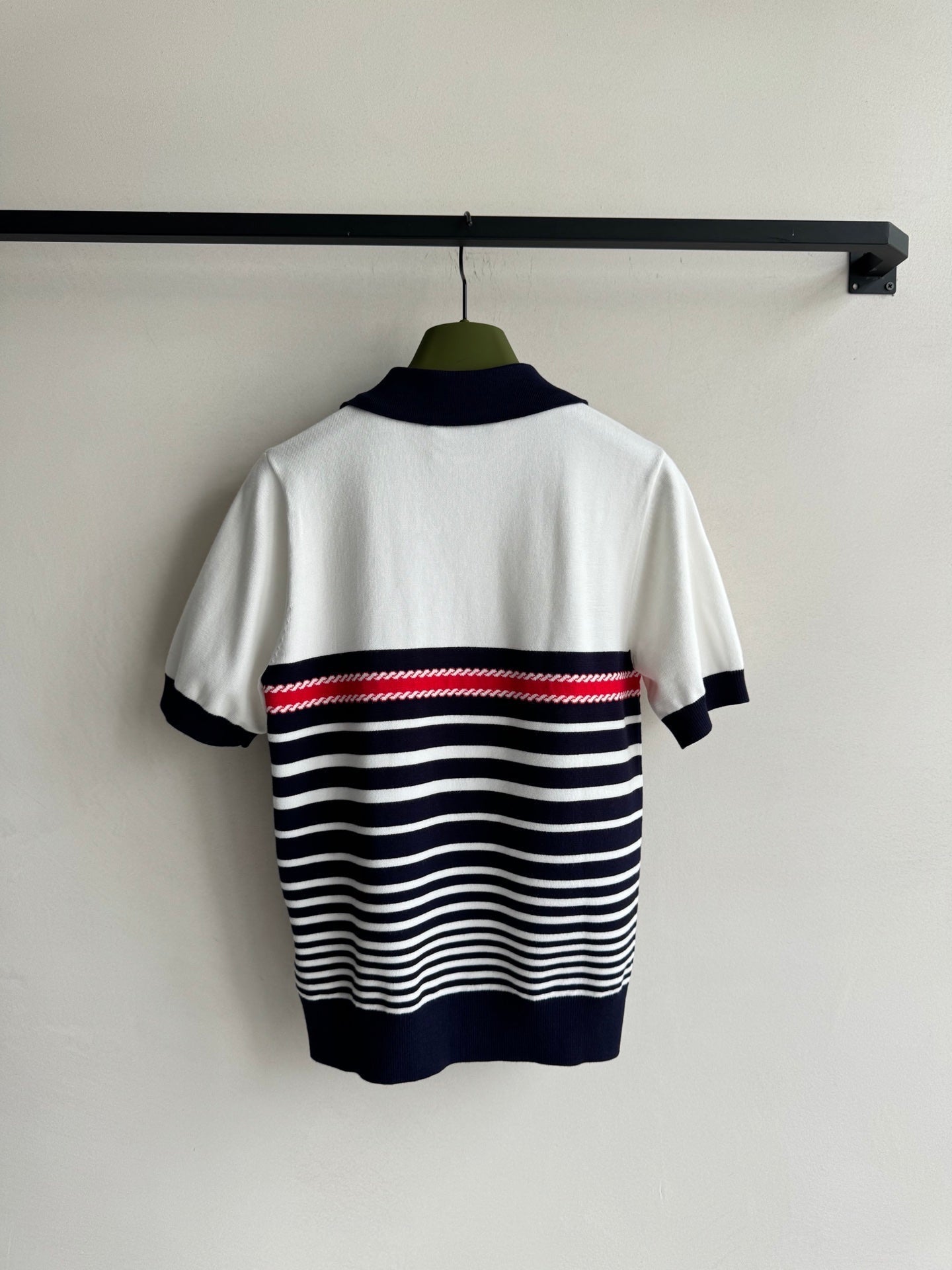 Gucci Striped Polo Knitted Top Cotton