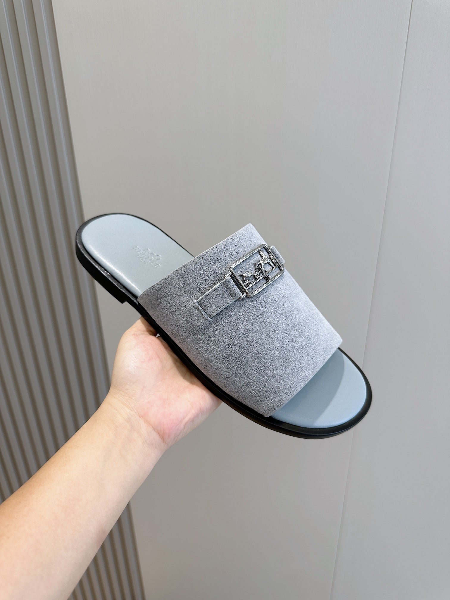 HM Men's Tenor Slide Blue Suede 547658