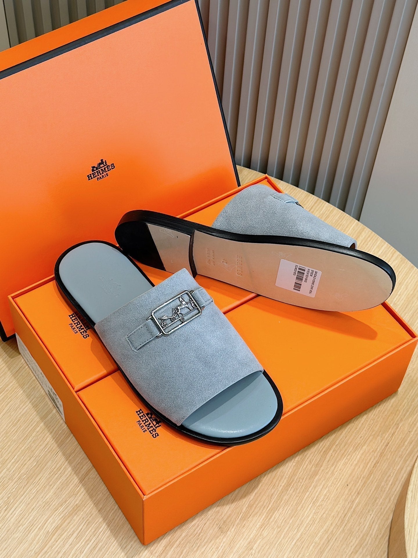HM Men's Tenor Slide Blue Suede 547658