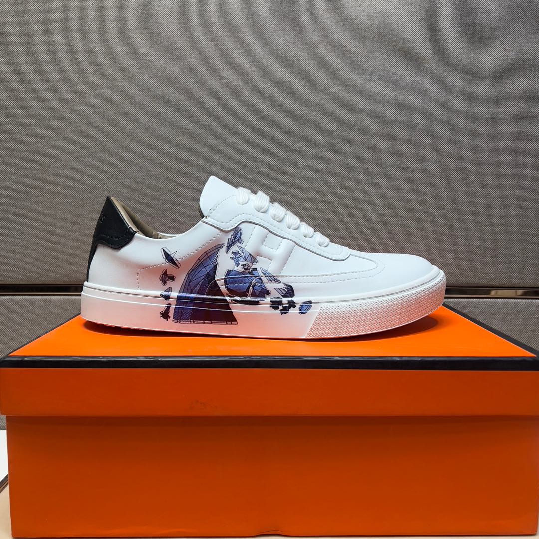 HM Men's 25 Sneaker White Calfskin 524295