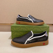 GG Men's Slip on Loafer Black Embossed Cowhide 533951