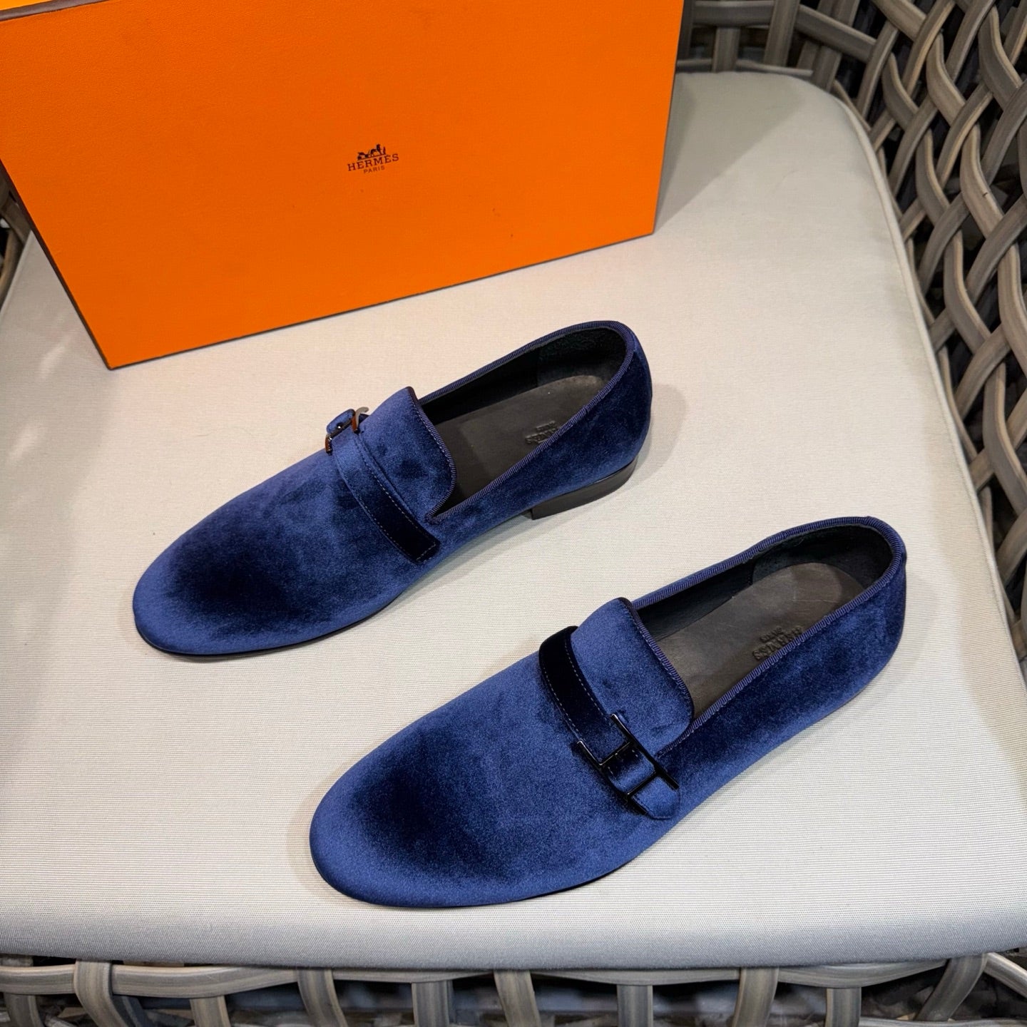 HM Men's Loafers Midnight Blue Velvet 675415