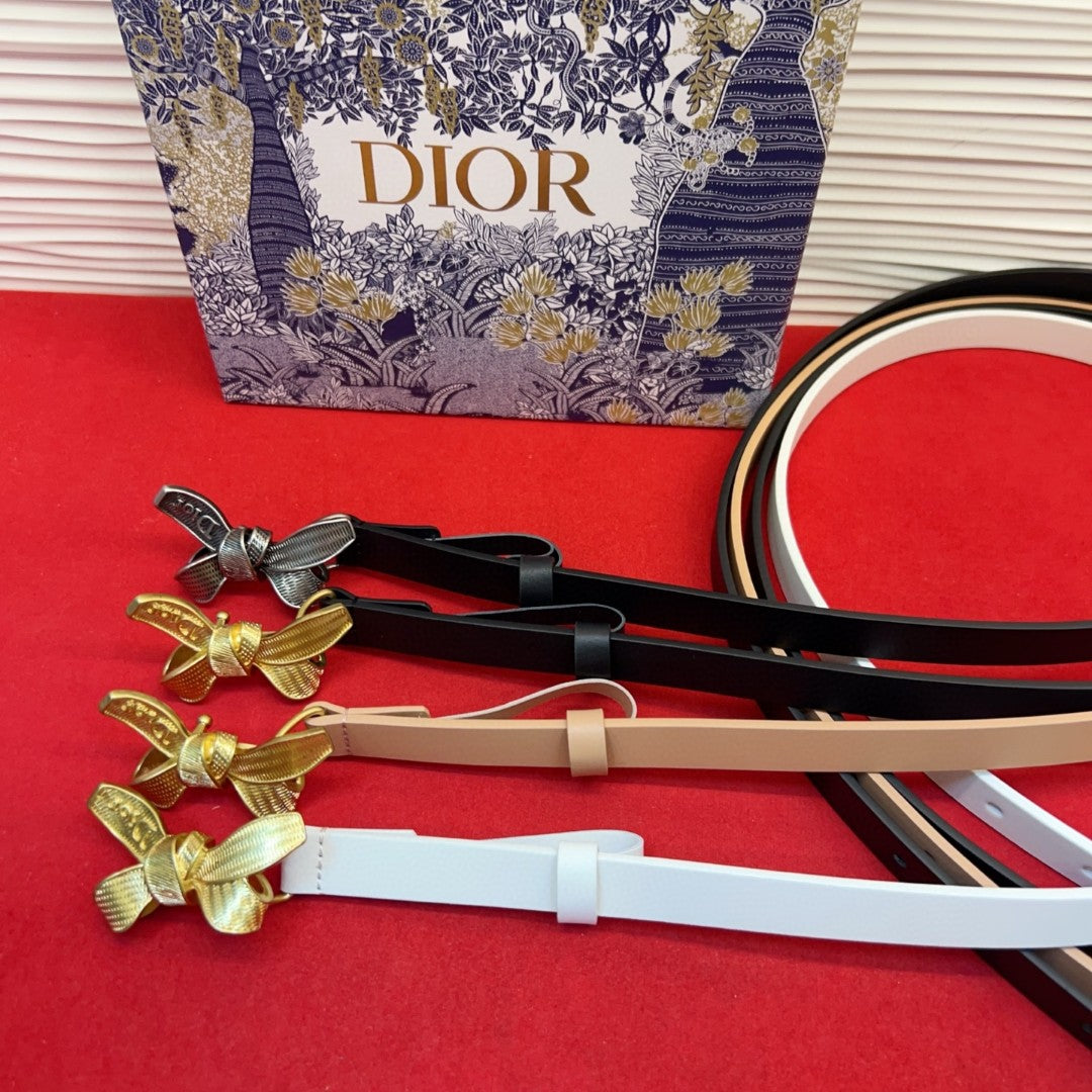 Dior 2026 Bow Belt 1.5cm Smooth Calfskin