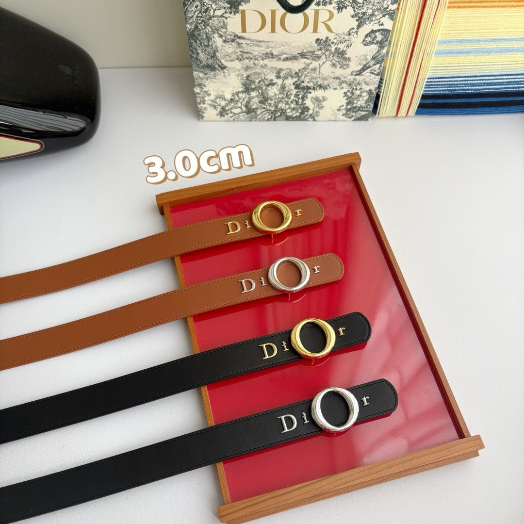 Dior 2026 My Dior Belt 3.0cm Smooth Calfskin 116705