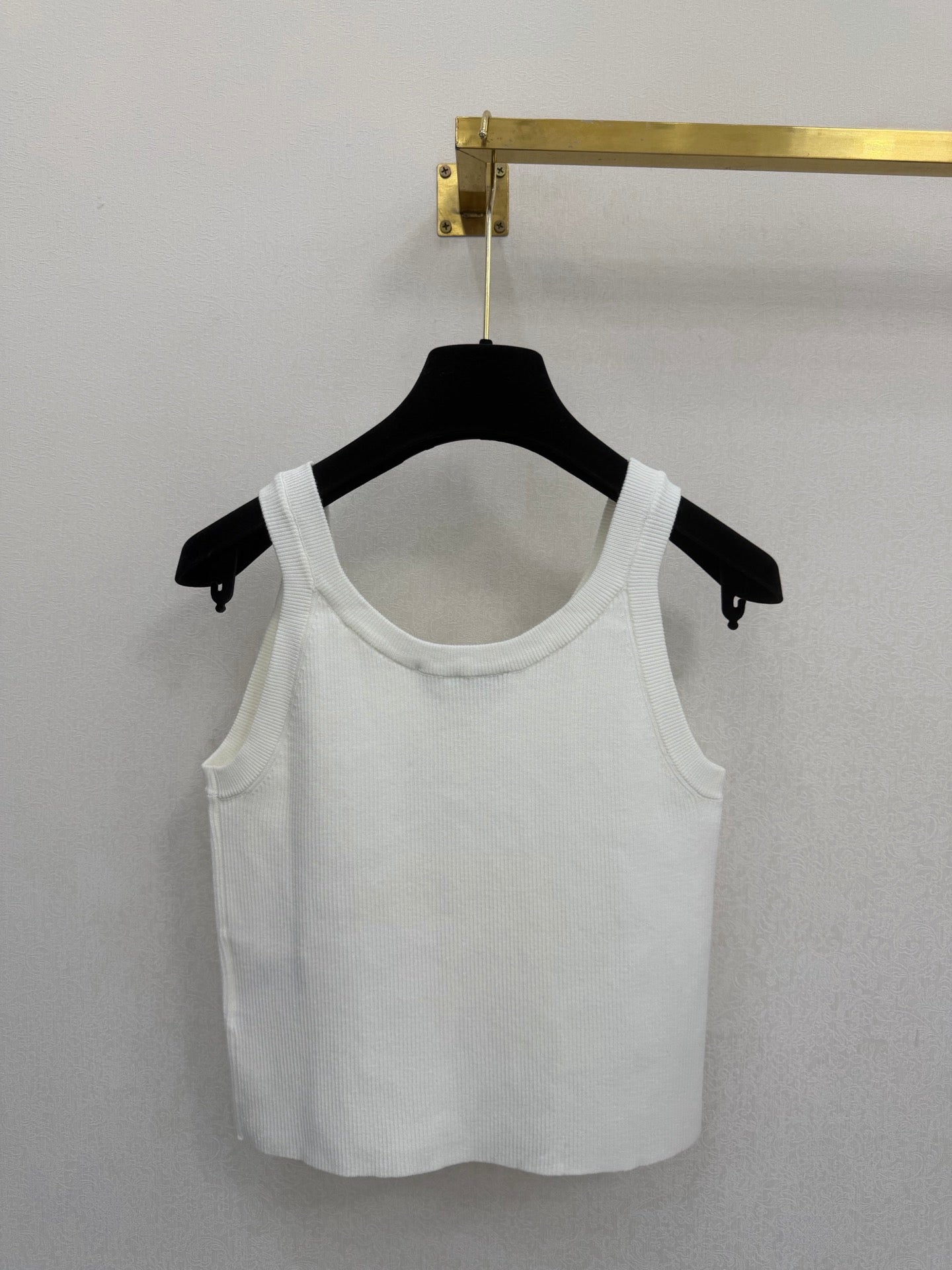 Miumiu 2026 Flower Tank Top Black and White Viscose 394850