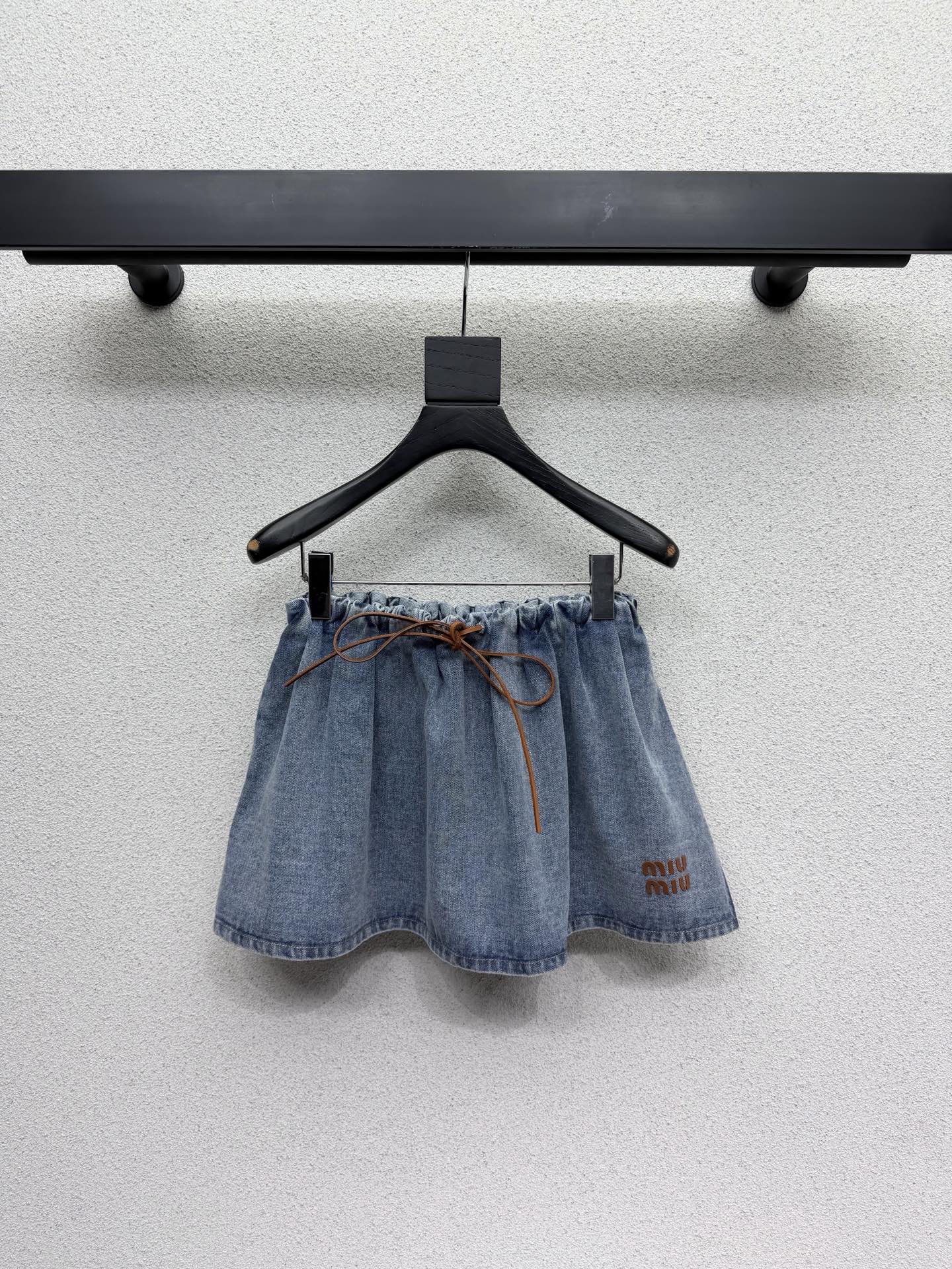 Miumiu 2026 Denim Midi Skirt Blue Cotton 384244