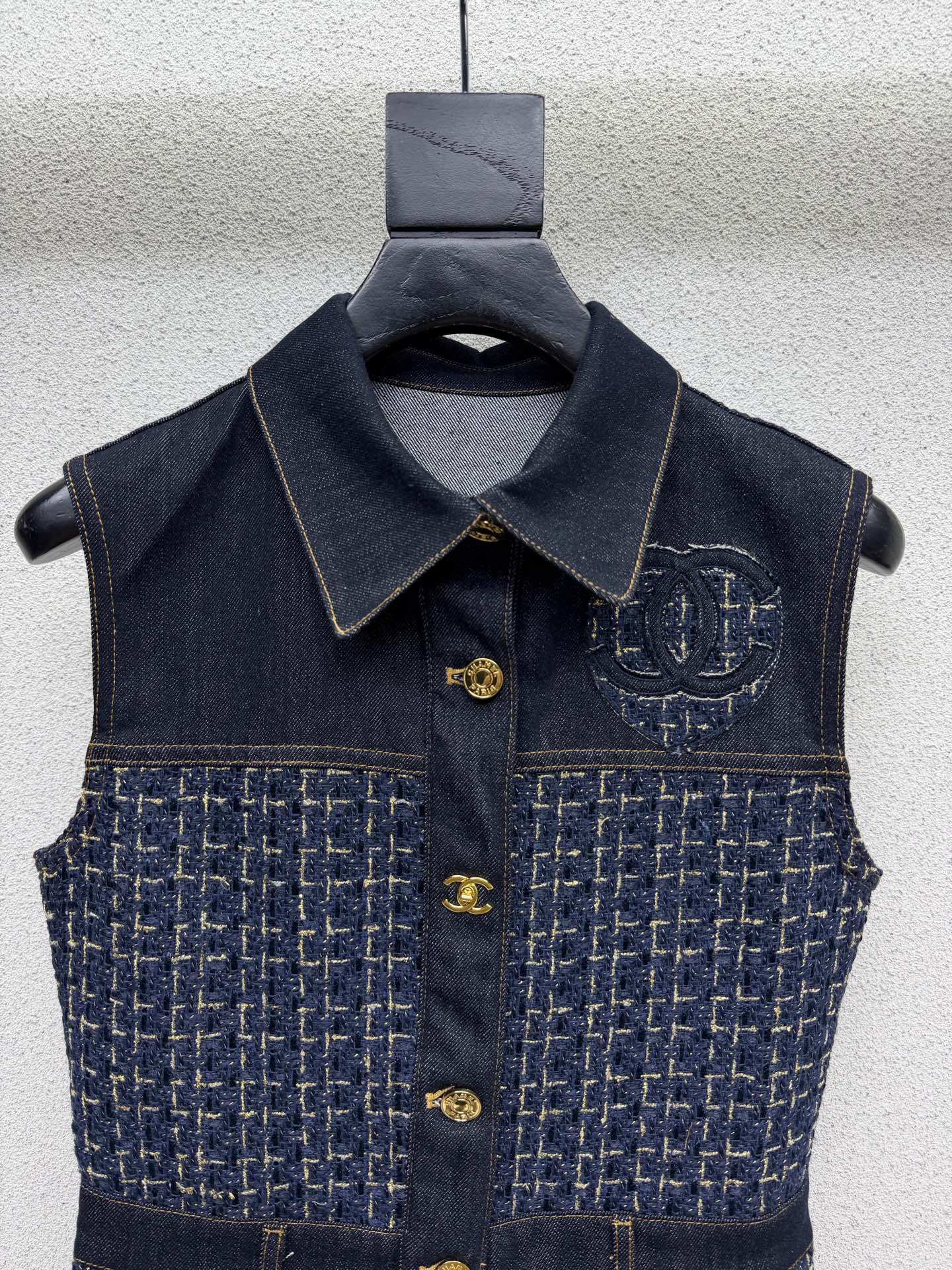 Chanel 2026 Denim Dress Navy Blue Cotton 398280