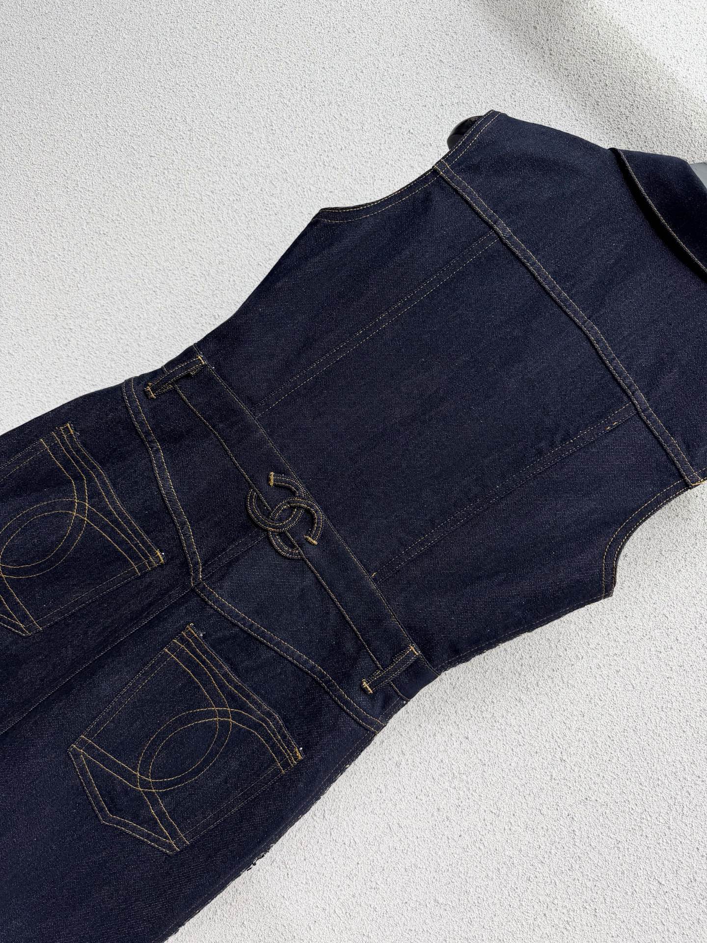 Chanel 2026 Denim Dress Navy Blue Cotton 398280