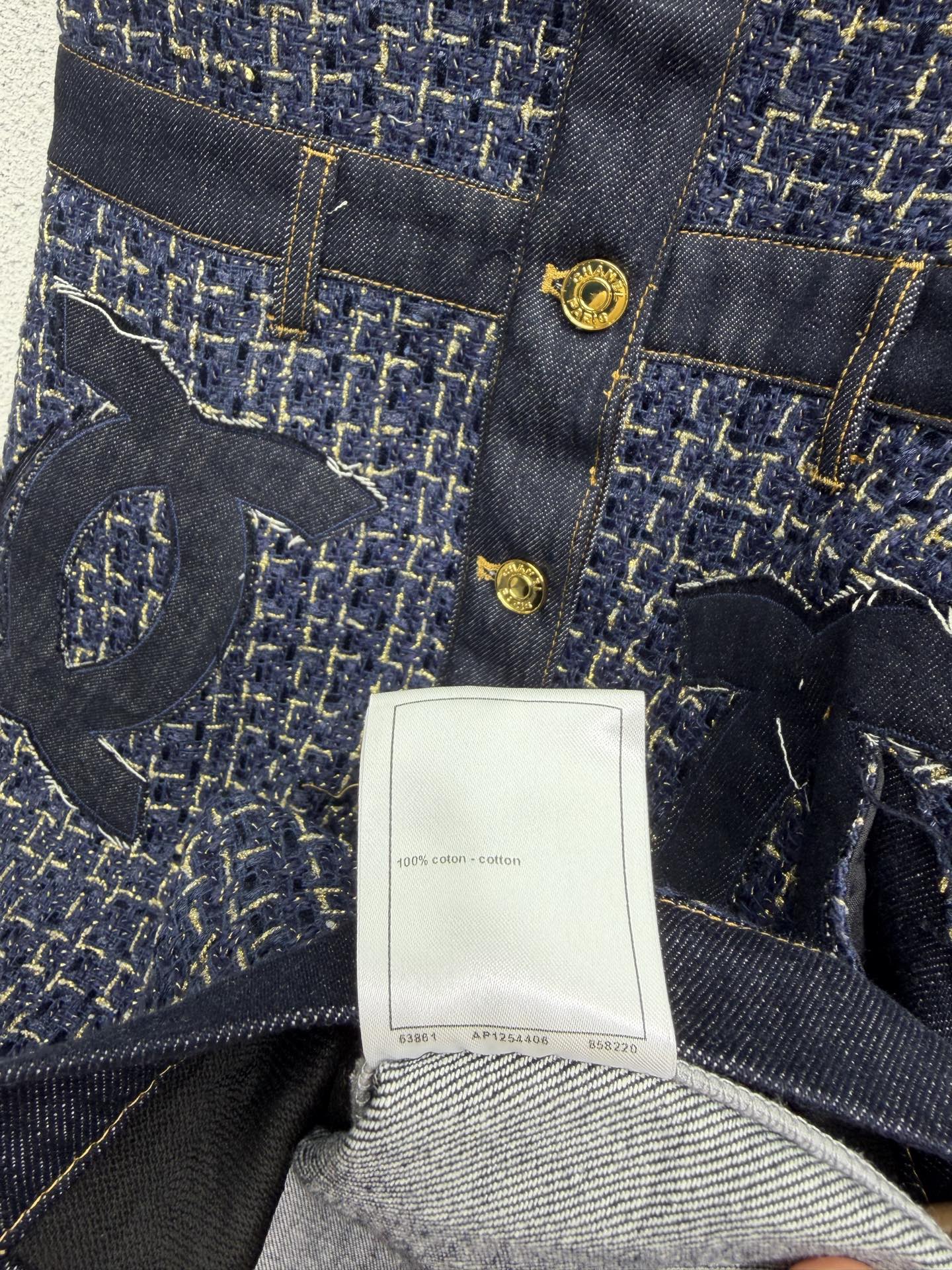 Chanel 2026 Denim Dress Navy Blue Cotton 398280