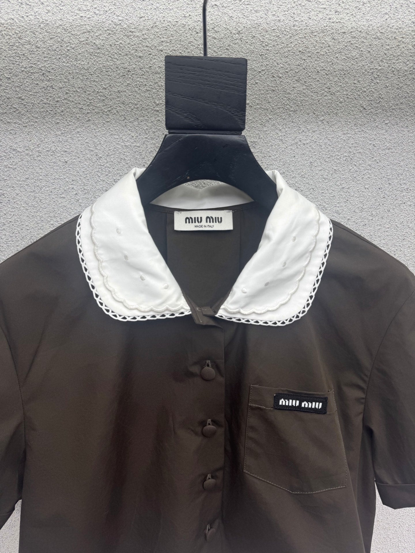 MiuMiu 2026 Shirt And Skirt Set Brown Cotton 400922
