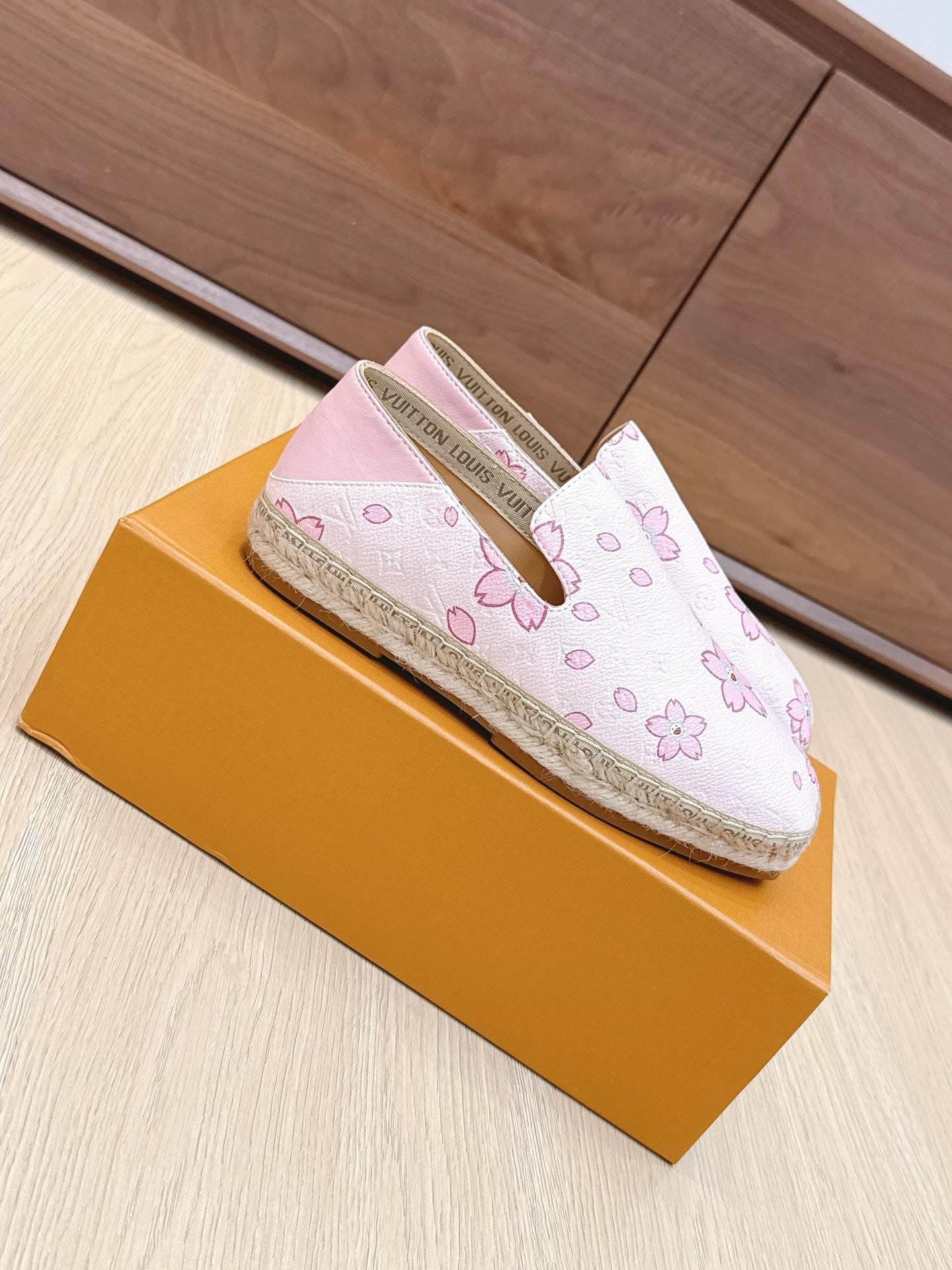 LV 26ss Loafers Light Pink Monogram Genuine Leather 656963