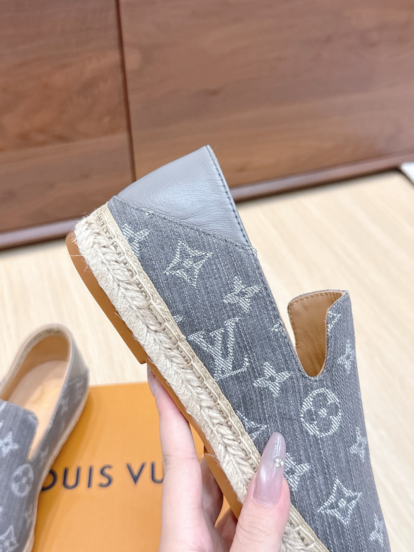 LV 26ss Loafers Gray Denim 656965