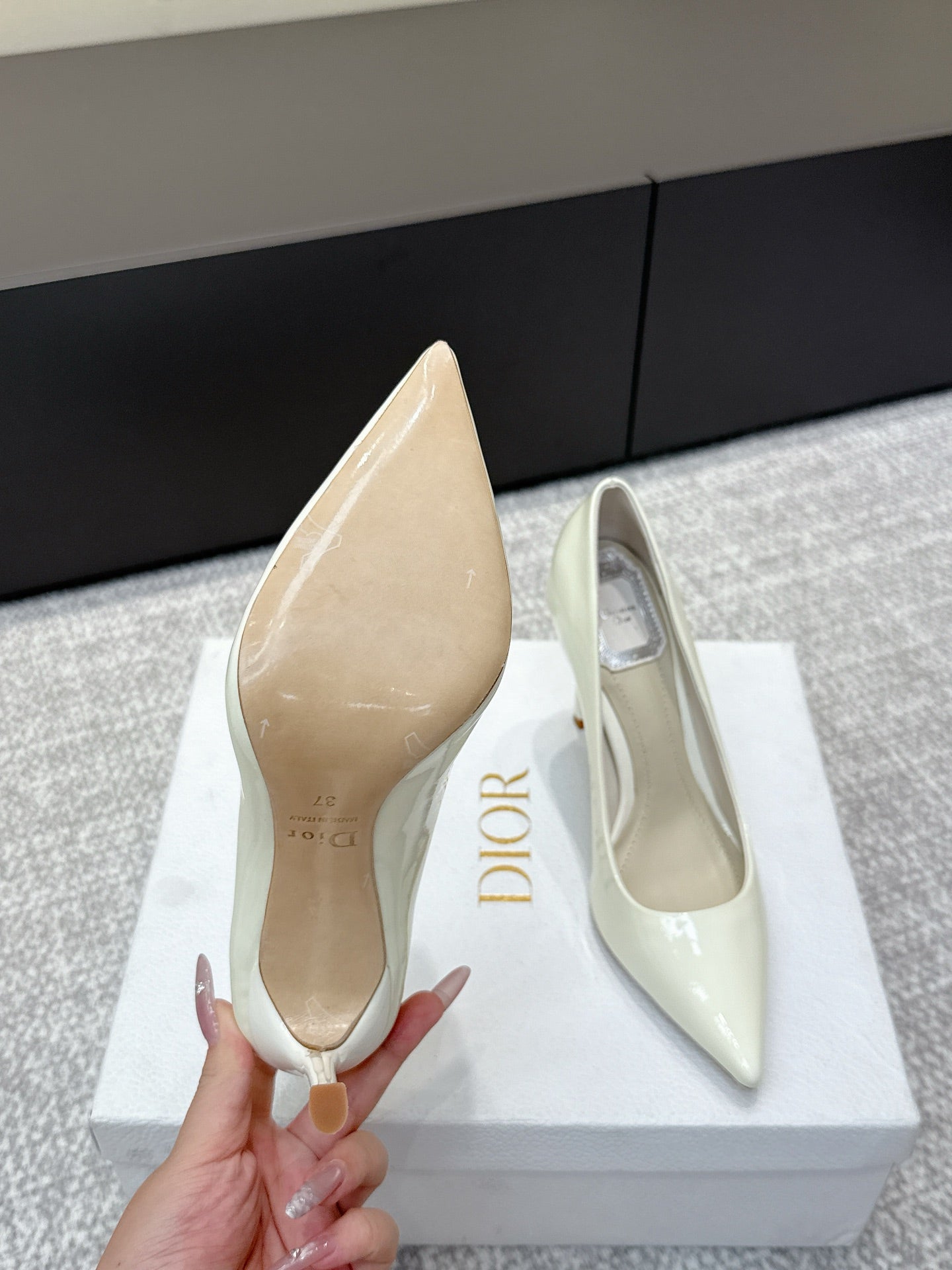 CD 26s High Heels Pump 105 White Patent Leather 661478