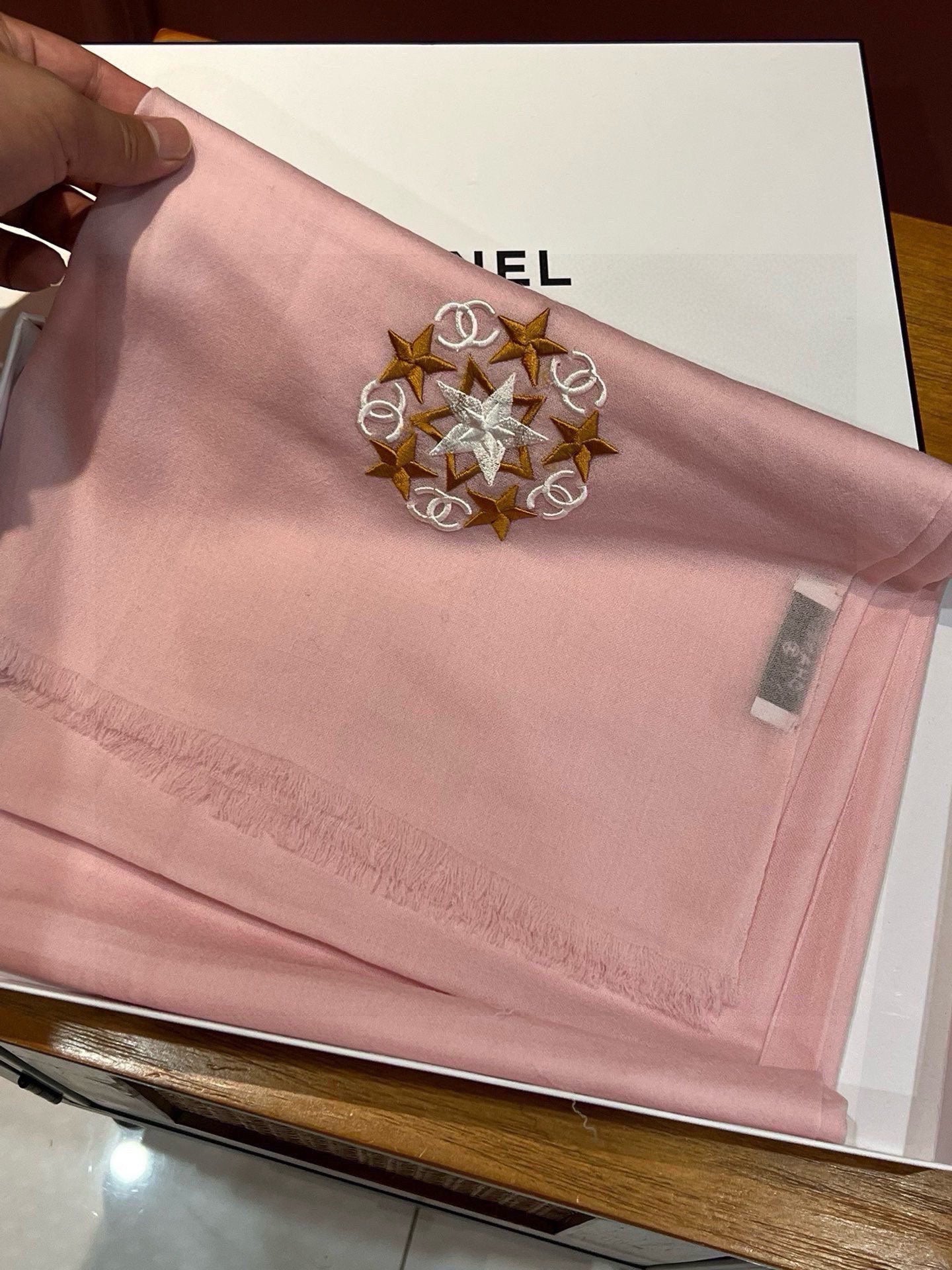 CC Scarf 200 CM In Pink Linen Fabric 407086