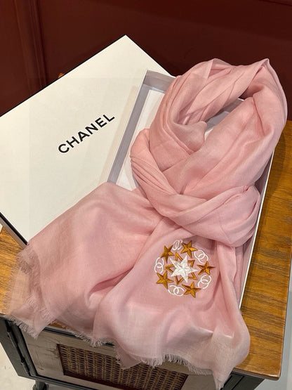 CC Scarf 200 CM In Pink Linen Fabric 407086