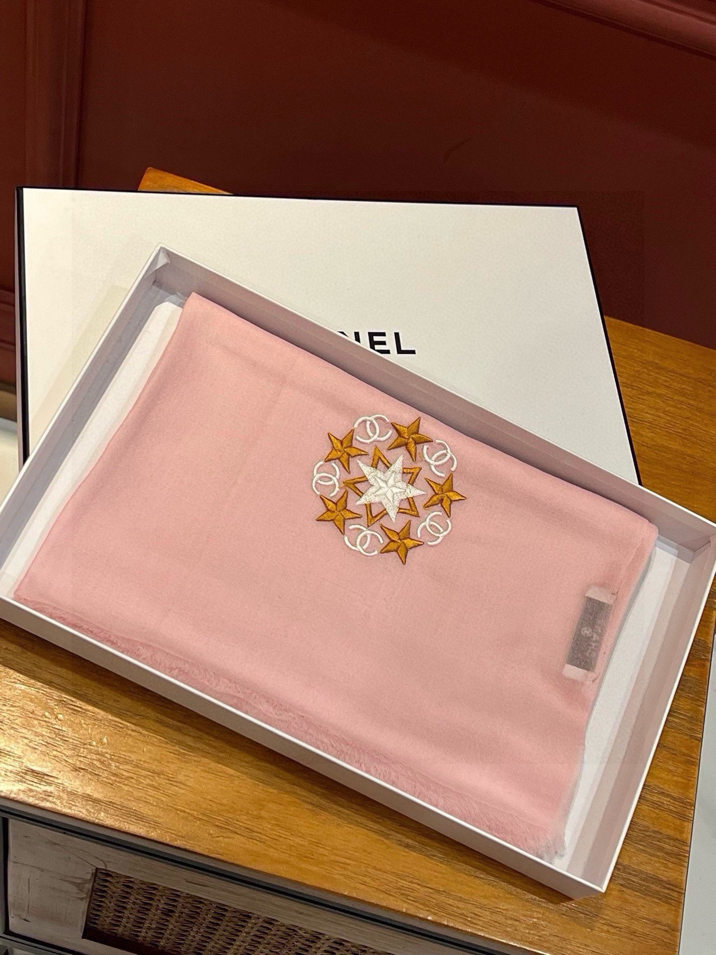 CC Scarf 200 CM In Pink Linen Fabric 407086