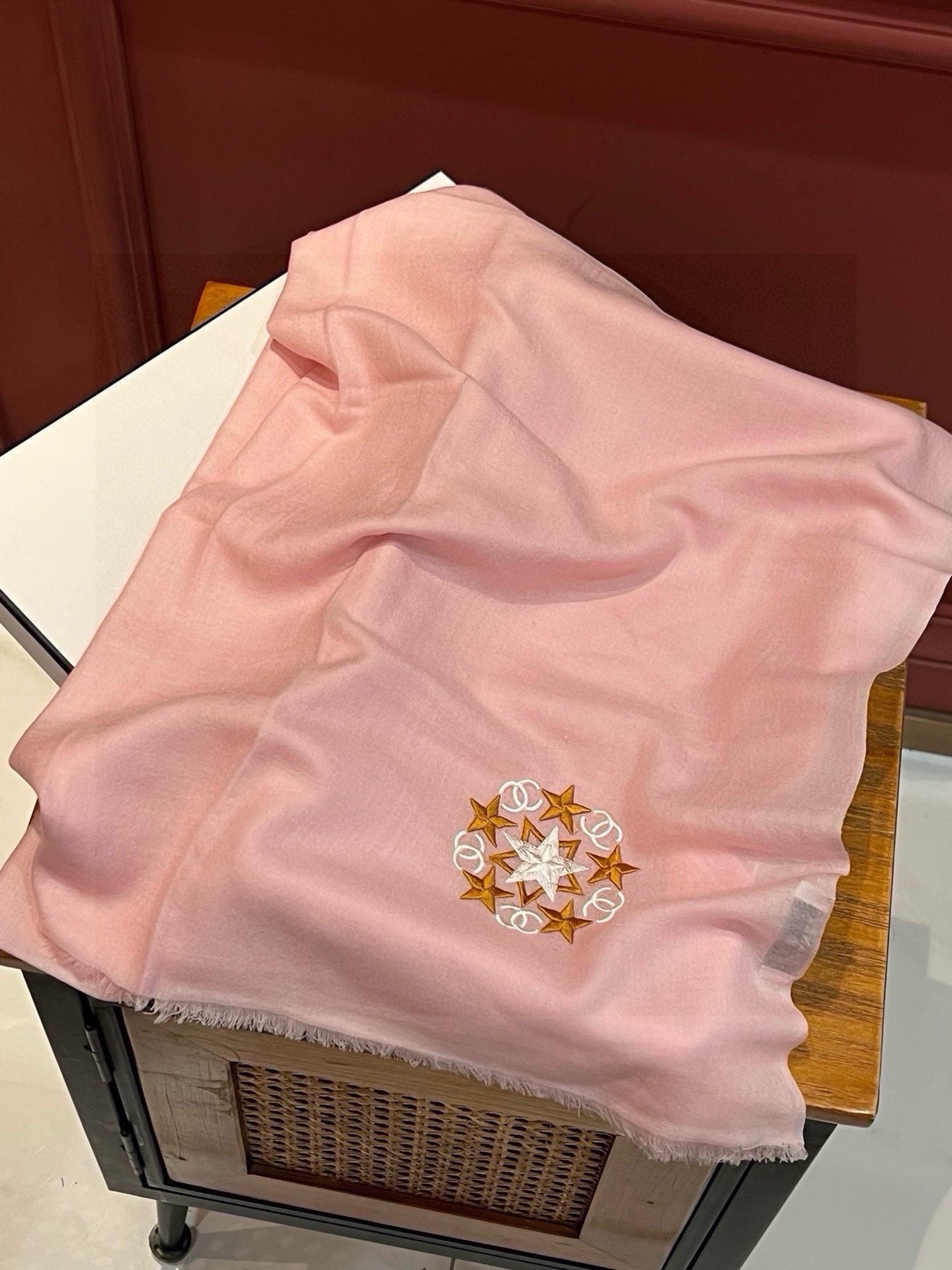 CC Scarf 200 CM In Pink Linen Fabric 407086
