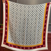LV 25ss Scarf 200CM White Red Cashmere 293153