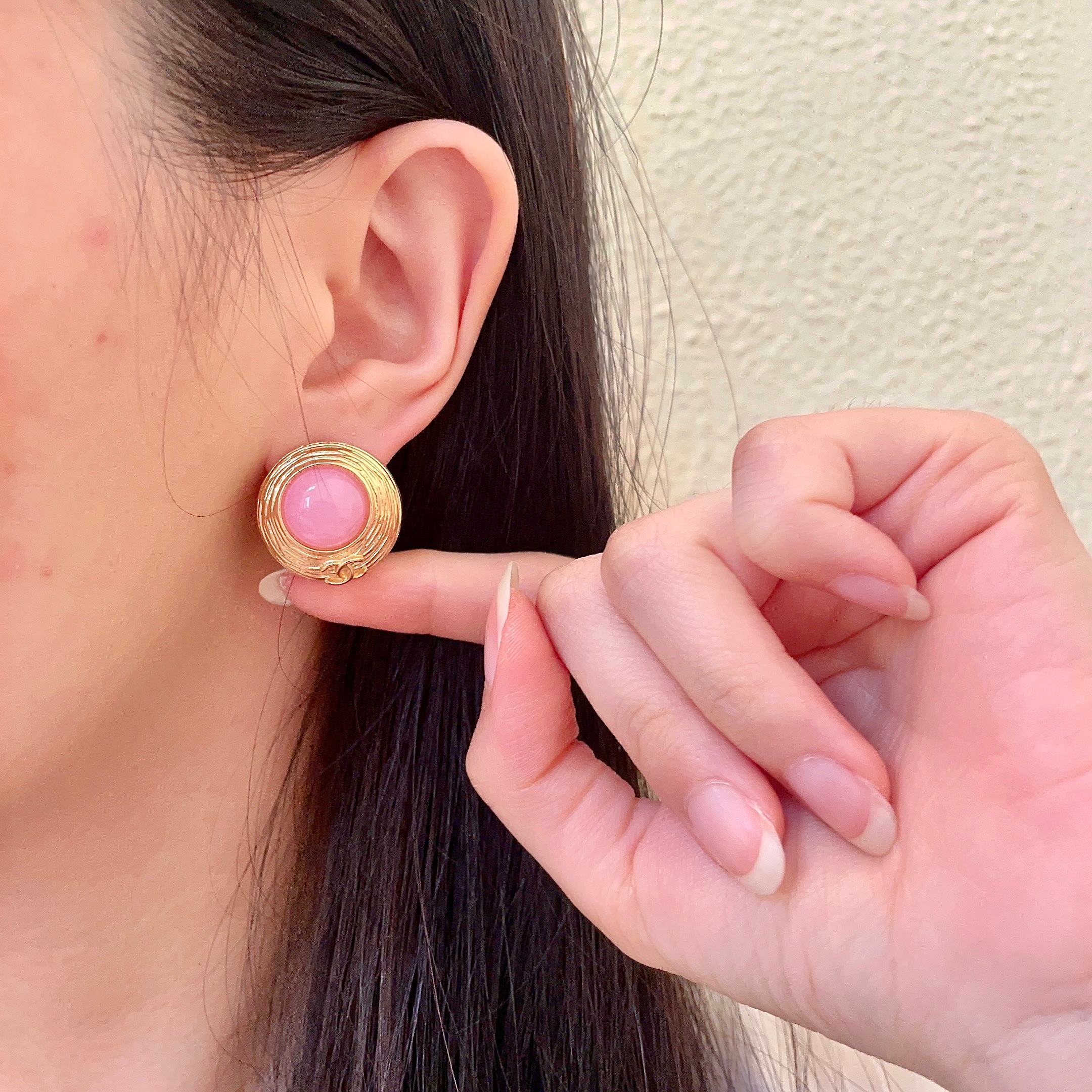 CC Vintage Gold Pink Earrings
