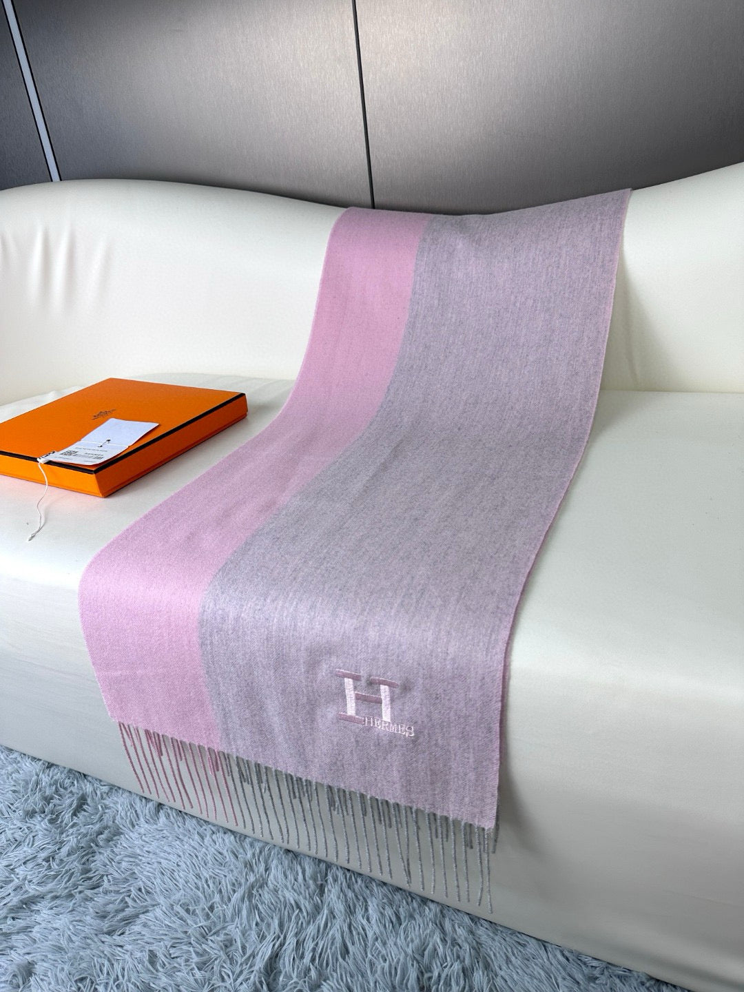 Scarf 190 CM In Pink Mix Grey Pink Cashmere 325944