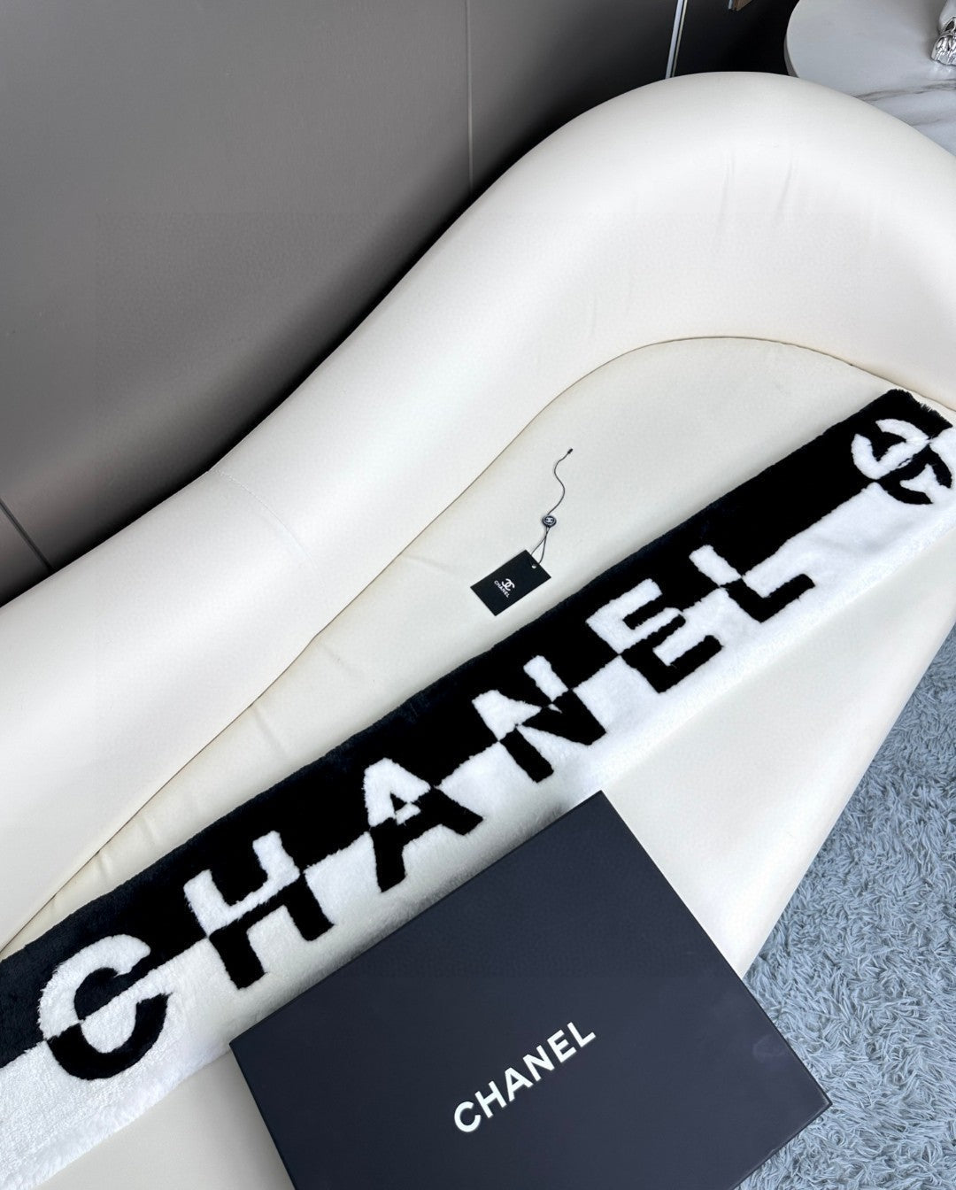 CC Scarf 120 CM In Black Mix White Fleece Wool 396432
