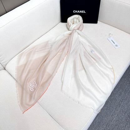 CC Scarf 200 CM In White Mix Beige Light Linen Fabric 418194